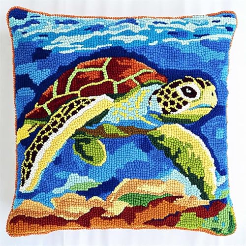 AxiangziK Latch Hook Kissen Kit,Tierschildkröte,Knüpfkissen Set für Anfänger Erwachsene oder Kinder zum Selber Knüpfen,DIY Knüpfteppich Knüpfpackung,17x17in AxiangziK Latch Hook Kissen Kit,Tierschildkröte,Knüpfkissen Set für Anfänger Erwachsene oder Kinder zum Selber Knüpfen,DIY Knüpfteppich Knüpfpackung,17x17in von AxiangziK