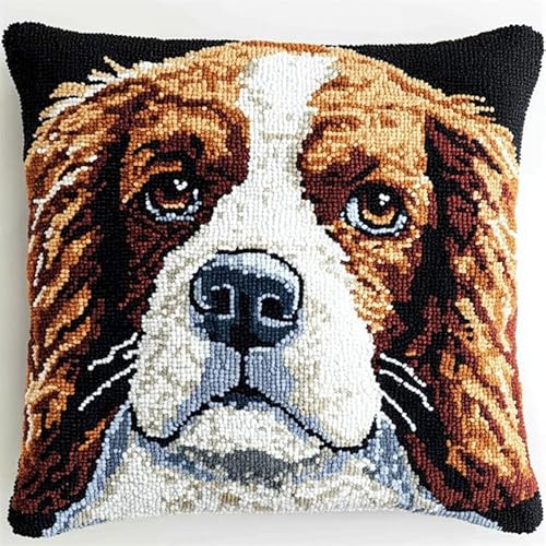 AxiangziK Tier Hund Latch Hook Kissen Kit,Charles Spaniel,Knüpfkissen Set für Anfänger Erwachsene oder Kinder zum Selber Knüpfen,DIY Knüpfteppich Knüpfpackung,17x17in AxiangziK Tier Hund Latch Hook Kissen Kit,Charles Spaniel,Knüpfkissen Set für Anfänger Erwachsene oder Kinder zum Selber Knüpfen,DIY Knüpfteppich Knüpfpackung,17x17in von AxiangziK
