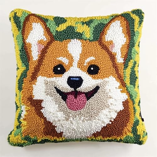 AxiangziK Tier Hund Nadelspitzen-Kissen-Set,Lächelnder Corgi,Knüpfkissen-Set,DIY-Kissenbezug,Basteln,bedruckte Leinwand für Anfänger,Stickerei,Bastelkissen,17x17in AxiangziK Tier Hund Nadelspitzen-Kissen-Set,Lächelnder Corgi,Knüpfkissen-Set,DIY-Kissenbezug,Basteln,bedruckte Leinwand für Anfänger,Stickerei,Bastelkissen,17x17in von AxiangziK