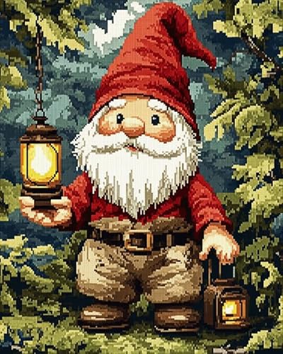 AxiangziK Weihnachten Stickerei-Set Kreuzstich 11CT,Süßer Weihnachtsmann,DIY Stickerei Set Erwachsene Anfänger Kinder,Cross Stitch Kit,40x50cm von AxiangziK