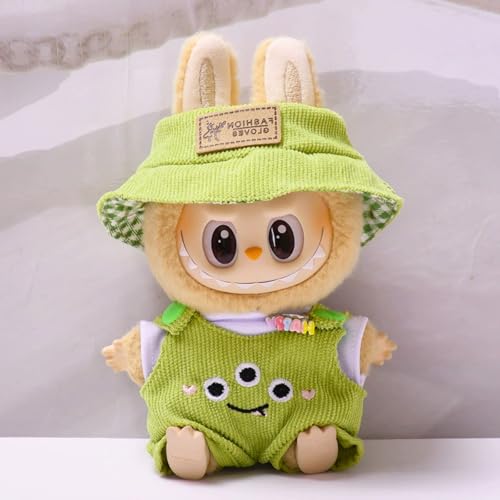 Axinyijia Labubu Kleidung DIY Labubu Monster Outfit Zubehör für 17cm Labubu Puppen Bekleidung Geschenke für Sammler (Enthält Keine Puppen) (Grün) von Axinyijia