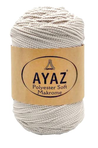 Makramee 3 mm Bastelschnur, farbiges weiches Polyester, 250 g, 175 m DIY-Linie, Wandbehangseil, Tasche, Korbschnur, Häkel- und Strickgarn (4079) von Ayaz