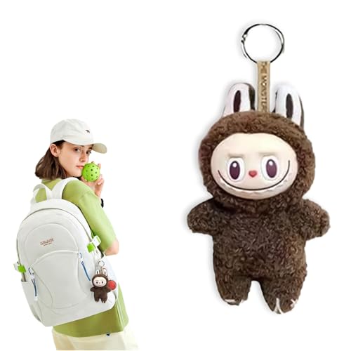 Ayizhiniu Labubu Keychain, Niedlich Plush Toy Labubu Keychain, Zeichentrickfiguren Labubu Puppe Keychain, 18CM Plush Labubu Keychain, Anwendbar auf Deko Anhänger für Schultasche von Ayizhiniu