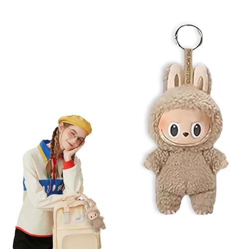 Ayizhiniu Labubu Keychain, Niedlich Plush Toy Labubu Keychain, Zeichentrickfiguren Labubu Puppe Keychain, 18CM Plush Labubu Keychain, Anwendbar auf Deko Anhänger für Schultasche von Ayizhiniu