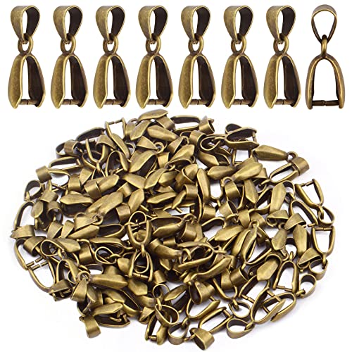 Aylifu 100 Stück Bronze Pinch Clip Bügel Verschlüsse Messing baumeln Charm Perlen Anhänger Schnallen Verbindungsstücke für DIY Halskette Handwerk Schmuckherstellung Zubehör Dekor von Aylifu