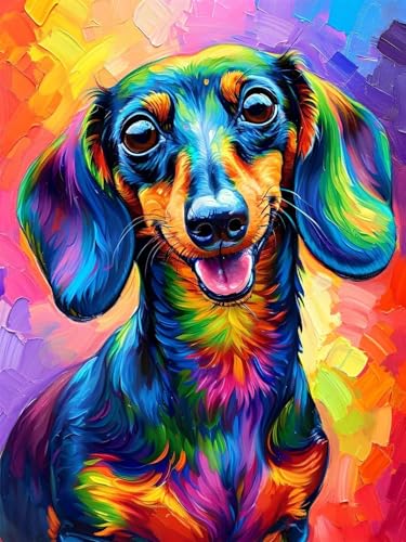 5D Diamond Painting Bunt für Erwachsene groß, Diamant Painting Bilder Hund, Vollbohrer Diamant Malerei DIY Strass Stickerei Kreuzstich Diamond Art Bastelset, Deko Wohnzimmer Wanddeko 40x85cm Q-0 von Aynaeinn