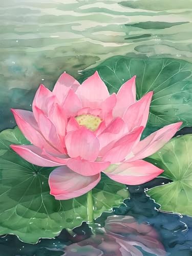 5D Diamond Painting Lotus für Erwachsene groß, Diamant Painting Bilder Anlage, Vollbohrer Diamant Malerei DIY Strass Stickerei Kreuzstich Diamond Art Bastelset, Deko Wohnzimmer Wanddeko 100x130cm H-0 von Aynaeinn