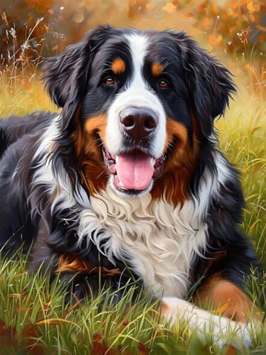 5D Diamond Painting Niedlich für Erwachsene groß, Diamant Painting Bilder Hund, Vollbohrer Diamant Malerei DIY Strass Stickerei Kreuzstich Diamond Art Bastelset, Deko Wohnzimmer Wanddeko 30x40cm D-5 von Aynaeinn