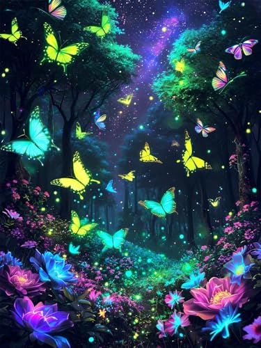 5D Diamond Painting Psychedelisch für Erwachsene groß, Diamant Painting Bilder Schmetterling, Vollbohrer Diamant Malerei DIY Strass Stickerei Kreuzstich Diamond Art Bastelset, Zimmer Deko 90x120cm D-6 von Aynaeinn