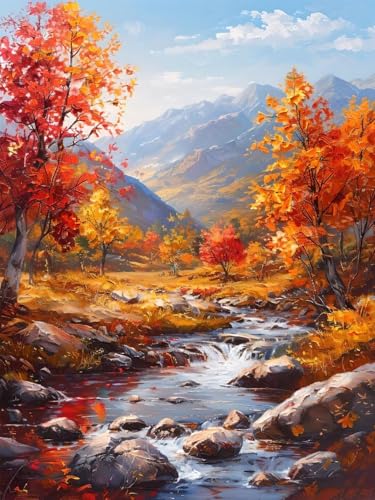 DIY Diamant Painting Bilder Landschaft 90x120cm, Diamond Painting Set Herbst Für Kinder, Daiments Painting Erwachsene, Diamond Stickerei Kreuzstich Malerei Kits für Zimmer Deko Schlafzimmer X-3 von Aynaeinn