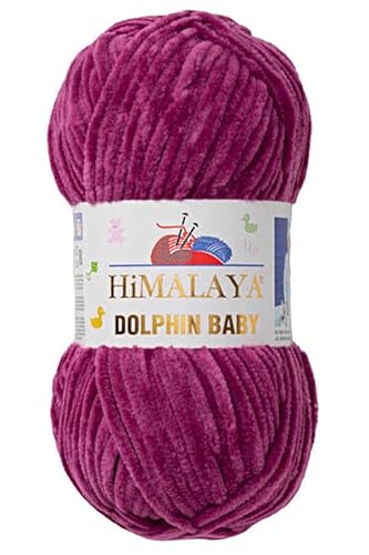 Himalaya Dolphin Baby 120m, 100g |Berre I 100% Polyester I Strickgarn I Flauschwolle I Babywolle I kuschelweiche Wolle für Ihr Baby I Chenillewolle I zum Stricken oder Häkeln von AyosTex