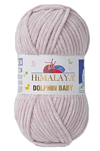 Himalaya Dolphin Baby 120m, 100g |Grau/Beige I 100% Polyester I Strickgarn I Flauschwolle I Babywolle I kuschelweiche Wolle für Ihr Baby I Chenillewolle I zum Stricken oder Häkeln von AyosTex