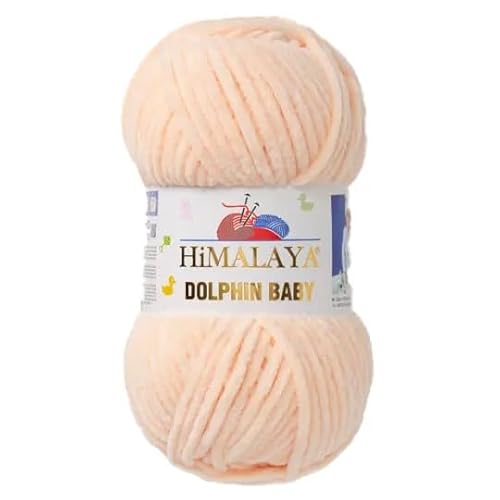 Himalaya Dolphin Baby 120m, 100g |Huatton I 100% Polyester I Strickgarn I Flauschwolle I Babywolle I kuschelweiche Wolle für Ihr Baby I Chenillewolle I zum Stricken oder Häkeln von AyosTex