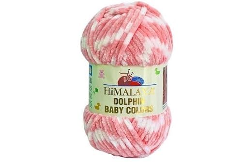 Himalaya Dolphin Colors 120m, 100g | 100% Polyester I Strickgarn I Flauschwolle I Babywolle I kuschelweiche Wolle für Ihr Baby I Chenillewolle I zum Stricken oder Häkeln von AyosTex