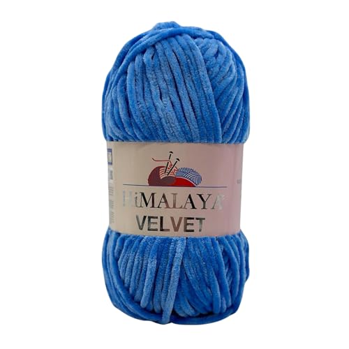 Himalaya Velvet Chenillegarn 120m, 100g I 100% Polyester I Strickgarn I Micropolyester Wolle I Flauschwolle I Chenillewolle I samt Wolle I zum Stricken oder Häkeln von AyosTex