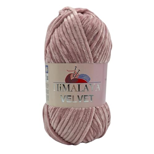 Himalaya Velvet Chenillegarn 120m, 100g I 100% Polyester I Strickgarn I Micropolyester Wolle I Flauschwolle I Chenillewolle I samt Wolle I zum Stricken oder Häkeln von AyosTex