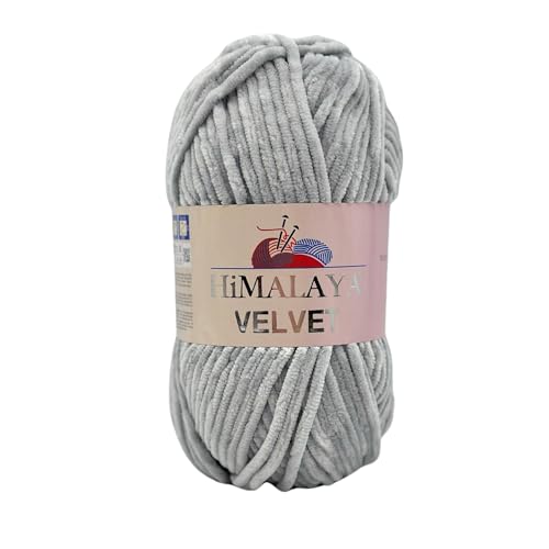 Himalaya Velvet Chenillegarn 120m, 100g I 100% Polyester I Strickgarn I Micropolyester Wolle I Flauschwolle I Chenillewolle I samt Wolle I zum Stricken oder Häkeln von AyosTex