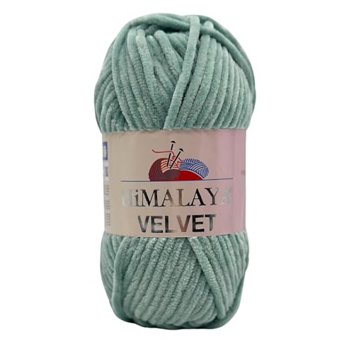 Himalaya Velvet Chenillegarn 120m, 100g I 100% Polyester I Strickgarn I Micropolyester Wolle I Flauschwolle I Chenillewolle I samt Wolle I zum Stricken oder Häkeln von AyosTex