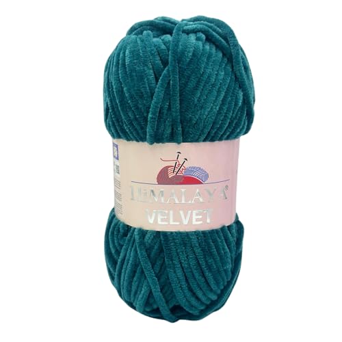 Himalaya Velvet Chenillegarn 120m, 100g I 100% Polyester I Strickgarn I Micropolyester Wolle I Flauschwolle I Chenillewolle I samt Wolle I zum Stricken oder Häkeln von AyosTex