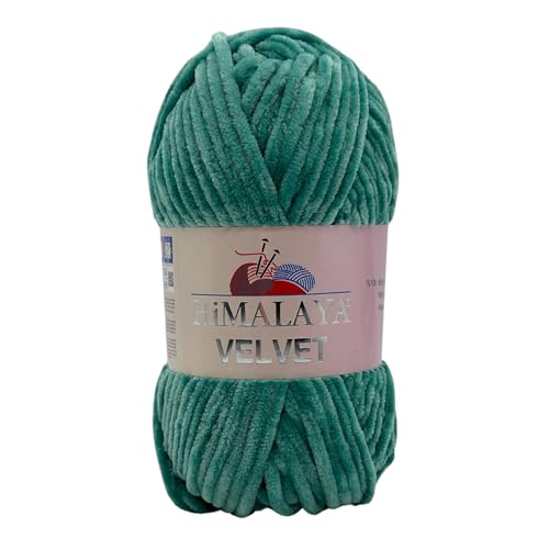 Himalaya Velvet Chenillegarn 120m, 100g I 100% Polyester I Strickgarn I Micropolyester Wolle I Flauschwolle I Chenillewolle I samt Wolle I zum Stricken oder Häkeln von AyosTex