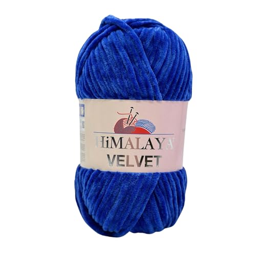 Himalaya Velvet Chenillegarn 120m, 100g I 100% Polyester I Strickgarn I Micropolyester Wolle I Flauschwolle I Chenillewolle I samt Wolle I zum Stricken oder Häkeln von AyosTex