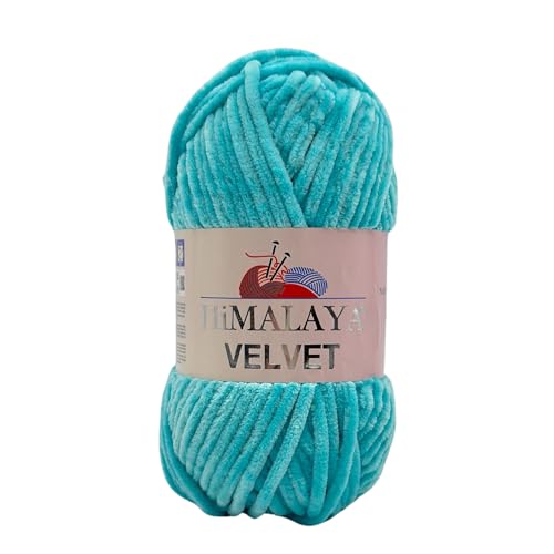 Himalaya Velvet Chenillegarn 120m, 100g I 100% Polyester I Strickgarn I Micropolyester Wolle I Flauschwolle I Chenillewolle I samt Wolle I zum Stricken oder Häkeln von AyosTex