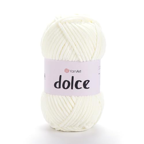 Yarnart Dolce Chenille Wolle 120m,100g | 100% Polyester | Amigurumi Garn | Kuschelwolle | Chenillewolle | Samtwolle zum Häkeln von AyosTex