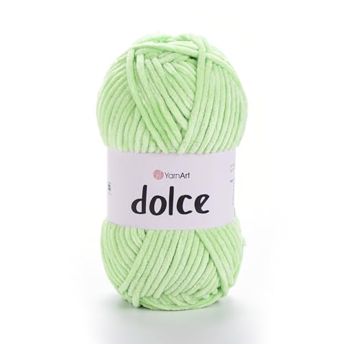 Yarnart Dolce Chenille Wolle 120m,100g | 100% Polyester | Amigurumi Garn | Kuschelwolle | Chenillewolle | Samtwolle zum Häkeln von AyosTex