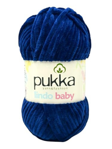 Pukka Lindo Baby Chenille Wolle 120m,100g | 100% Polyester | Amigurumi Garn | Kuschelwolle | Chenillewolle | Samtwolle zum Häkeln von AyosTex