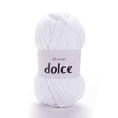 Yarnart Dolce Chenille Wolle 120m,100g | 100% Polyester | Amigurumi Garn | Kuschelwolle | Chenillewolle | Samtwolle zum Häkeln von AyosTex