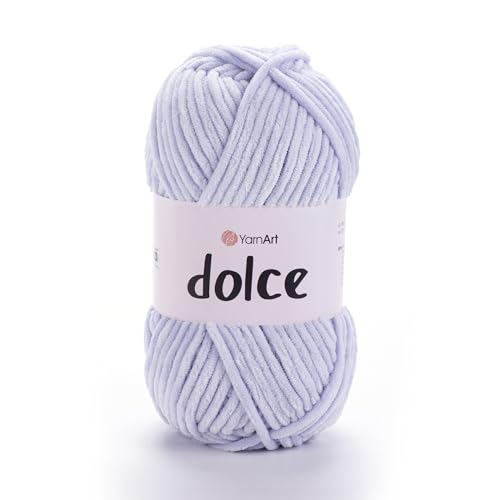 Yarnart Dolce Chenille Wolle 120m,100g | 100% Polyester | Amigurumi Garn | Kuschelwolle | Chenillewolle | Samtwolle zum Häkeln von AyosTex