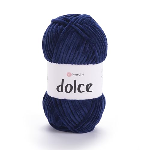 Yarnart Dolce Chenille Wolle 120m,100g | 100% Polyester | Amigurumi Garn | Kuschelwolle | Chenillewolle | Samtwolle zum Häkeln von AyosTex