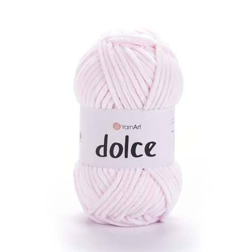 Yarnart Dolce Chenille Wolle 120m,100g | 100% Polyester | Amigurumi Garn | Kuschelwolle | Chenillewolle | Samtwolle zum Häkeln von AyosTex