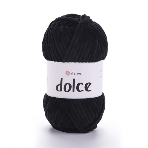 Yarnart Dolce Chenille Wolle 120m,100g | 100% Polyester | Amigurumi Garn | Kuschelwolle | Chenillewolle | Samtwolle zum Häkeln von AyosTex