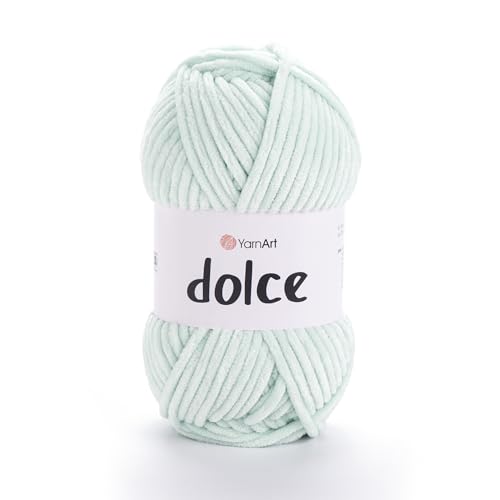 Yarnart Dolce Chenille Wolle 120m,100g | 100% Polyester | Amigurumi Garn | Kuschelwolle | Chenillewolle | Samtwolle zum Häkeln von AyosTex