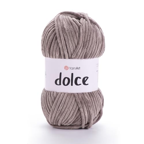 Yarnart Dolce Chenille Wolle 120m,100g | 100% Polyester | Amigurumi Garn | Kuschelwolle | Chenillewolle | Samtwolle zum Häkeln von AyosTex