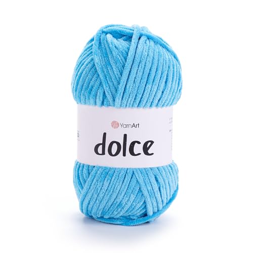 Yarnart Dolce Chenille Wolle 120m,100g | 100% Polyester | Amigurumi Garn | Kuschelwolle | Chenillewolle | Samtwolle zum Häkeln von AyosTex