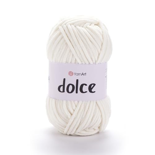 Yarnart Dolce Chenille Wolle 120m,100g | 100% Polyester | Amigurumi Garn | Kuschelwolle | Chenillewolle | Samtwolle zum Häkeln von AyosTex