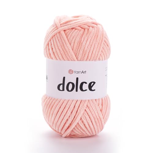 Yarnart Dolce Chenille Wolle 120m,100g | 100% Polyester | Amigurumi Garn | Kuschelwolle | Chenillewolle | Samtwolle zum Häkeln von AyosTex