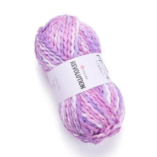 Yarnart Revolution 150g/ 75m l 20% Wolle l 80% Acryl l Super Bulky (7) l Strick- und Häkelgarn von AyosTex