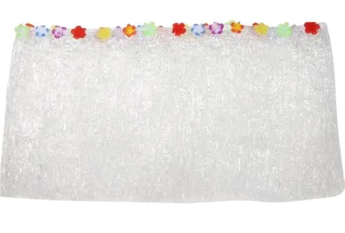 Ayztantine Tischdecke Hochzeit Party Dekoration Tisch Rock Sommer Strand Partys Dekoration Gras Tisch Rock Party Tisch Röcke für Partys Veranstaltungen, Hochzeiten, Bankette(White,276X30) von Ayztantine