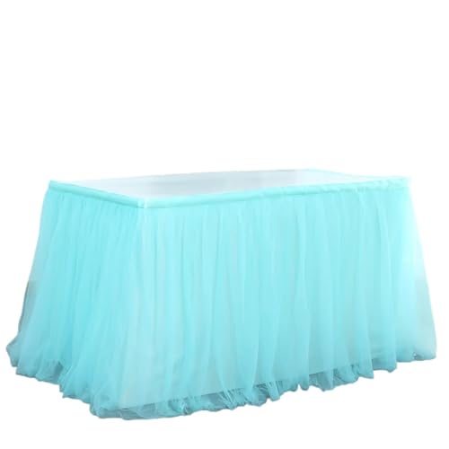 Ayztantine Tischdecke Hochzeit Party Tischröcke Tisch Mesh Plissee Tischdecke Tischrock Tutu Tüll Tischrock for Geburtstagsparty für Partys Veranstaltungen, Hochzeiten, Bankette(Mint Green) von Ayztantine