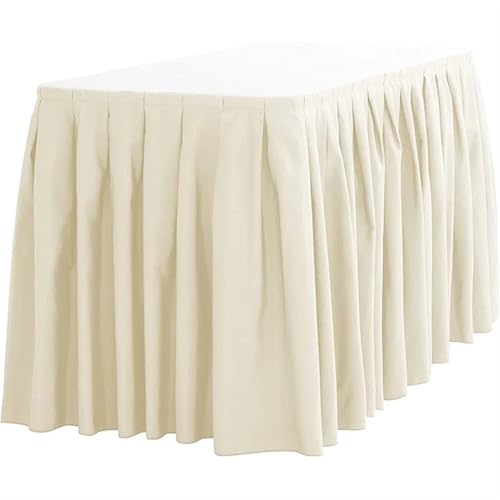 Ayztantine Tischdecke Hochzeit Polyester Bankett Tischrock Rechteck Tischdecke Sockel for Hochzeit Event Party Hotel Dekoration für Partys Veranstaltungen, Hochzeiten, Bankette(Milky White) von Ayztantine