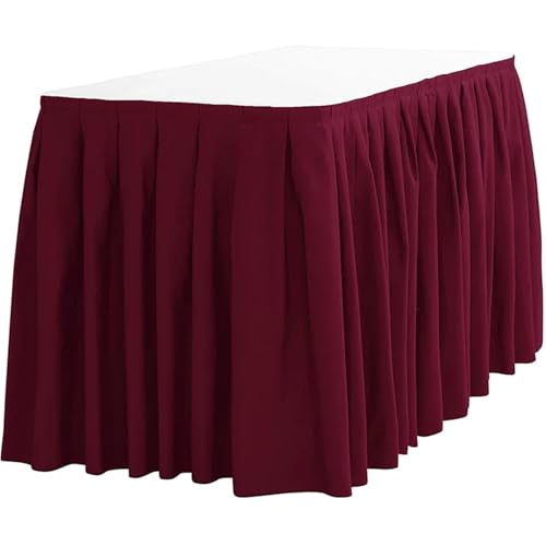 Ayztantine Tischdecke Hochzeit Polyester Bankett Tischrock Rechteck Tischdecke Sockel for Hochzeit Event Party Hotel Dekoration für Partys Veranstaltungen, Hochzeiten, Bankette(Wine red) von Ayztantine