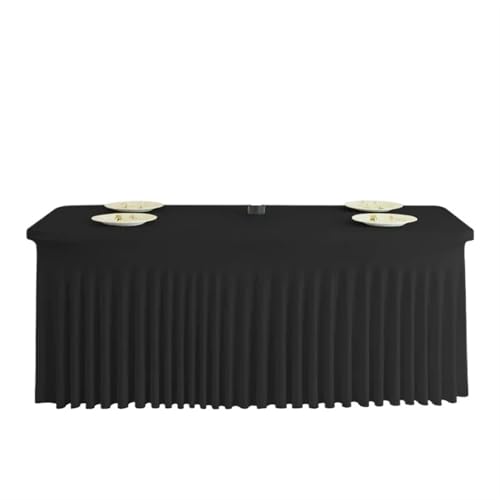 Ayztantine Tischdecke Hochzeit Tischrock Tischdecke Spandex Stretch Tischdecke Hotel Bankett Hochzeit Party Tischdecke Party Tischröcke für Partys Veranstaltungen, Hochzeiten, Bankette(Black,183x75) von Ayztantine