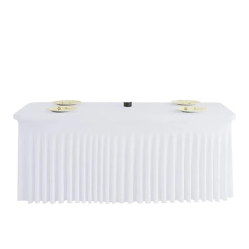 Ayztantine Tischdecke Hochzeit Tischrock Tischdecke Spandex Stretch Tischdecke Hotel Bankett Hochzeit Party Tischdecke Party Tischröcke für Partys Veranstaltungen, Hochzeiten, Bankette(White,122x60) von Ayztantine