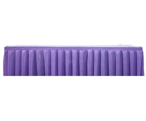 Tischdecke Hochzeit Plissee Tisch Rock Hochzeit Hintergrund Vorhänge Tisch Cothes for Geburtstag Bankett Bühne Tisch Röcke Event Party für Partys Veranstaltungen, Hochzeiten, Bankette(Purple,H60cm x L von Ayztantine