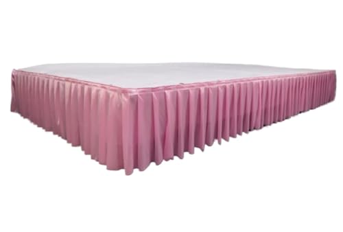 Tischdecke Hochzeit Plissee Tisch Rock Hochzeit Hintergrund Vorhänge Tisch Cothes for Geburtstag Bankett Bühne Tisch Röcke Event Party für Partys Veranstaltungen, Hochzeiten, Bankette(Pink,H35cm x L30 von Ayztantine