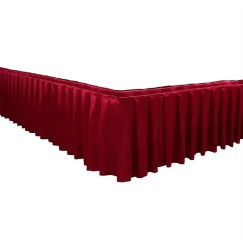 Tischdecke Hochzeit Plissee Tisch Rock Hochzeit Hintergrund Vorhänge Tisch Cothes for Geburtstag Bankett Bühne Tisch Röcke Event Party für Partys Veranstaltungen, Hochzeiten, Bankette(Wine red,H35cm x von Ayztantine