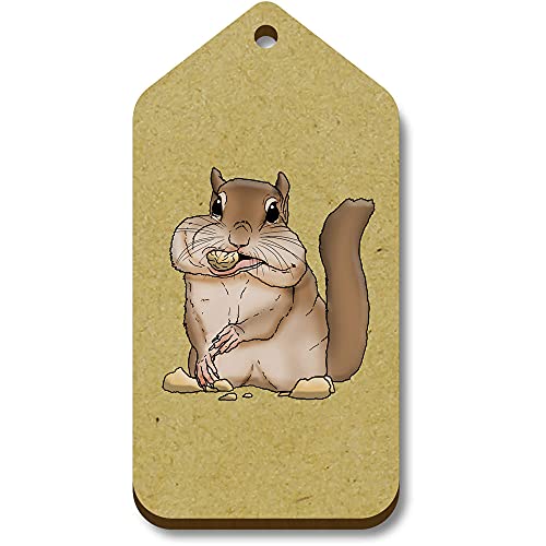 10 x 'Chipmunk, der Nuss isst' 66mm x 34mm Hölzerne Tags (TG00097851) von Azeeda